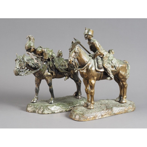 107 - A bronze cavalryman, 