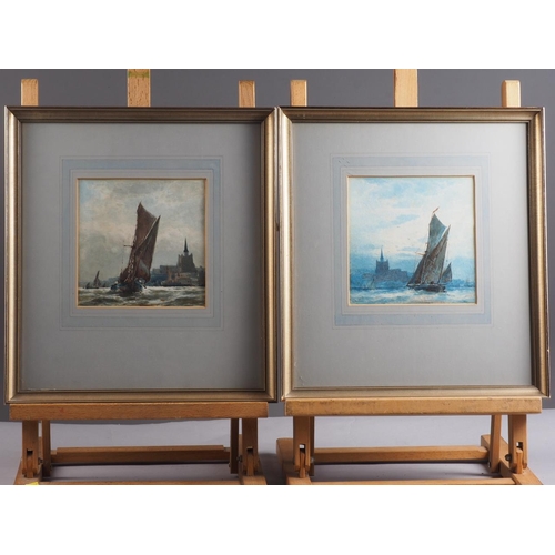 441 - R M Lloyd: a pair of watercolours, coastal scenes with sailing boats, 6