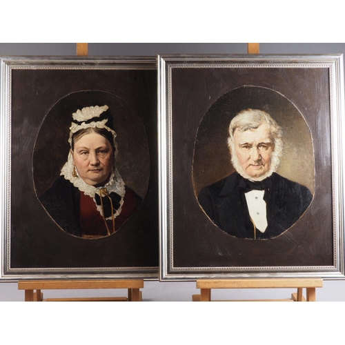 477 - A pair of mid 19th century oils on canvas, portraits of James Henry Macaulay and Maria Alice Macaula... 