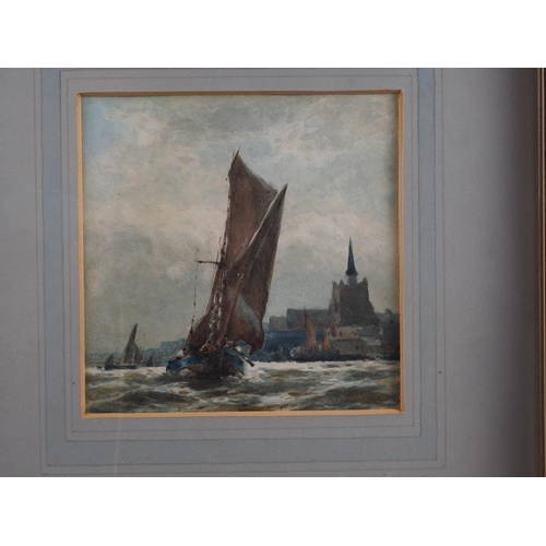 480 - R M Lloyd: a pair of watercolours, coastal scenes with sailing boats, 6