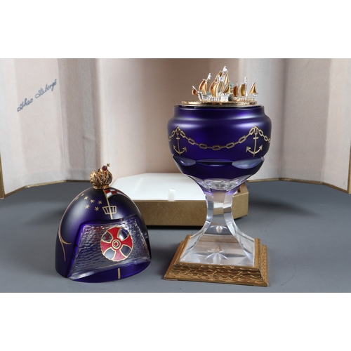 382 - Theo Faberge silver-gilt mounted cut crystal, 