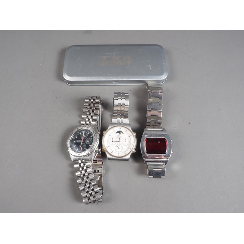 432 - A Seiko Analogue Quartz Chronometer Sports 150, a Seiko Chronograph Sports 100 and a TX8 LED watch