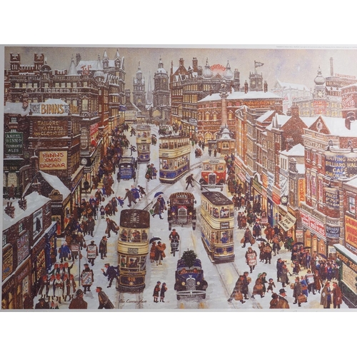 460 - George Cunningham: a set of six Sheffield City street scene limited edition prints, 250/250, in stri... 