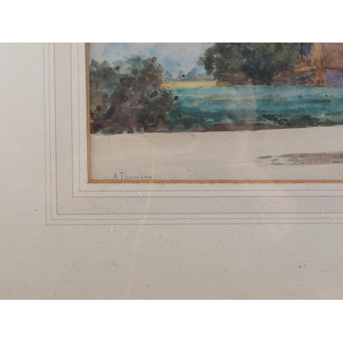 482 - George Oyston: watercolours, field with trees, 11 1/4