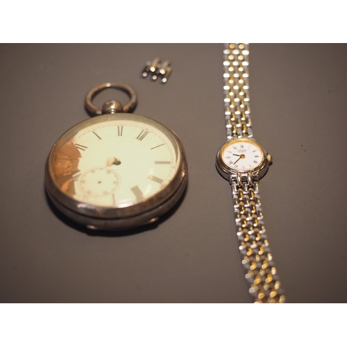 397 - A silver cased pocket watch (for restoration) and a ladies Citizen wristwatch