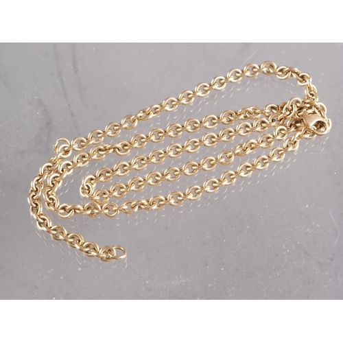 409 - A 9ct gold cable link necklace, 18.1g, 18 1/4