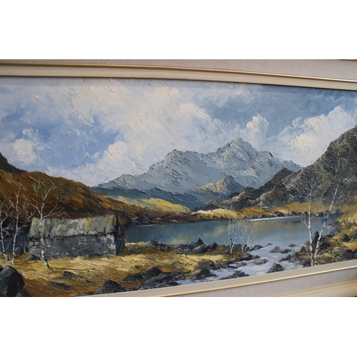 524 - †Charles Wyatt Warren: oil on board, view of Snowdon, 14 1/4