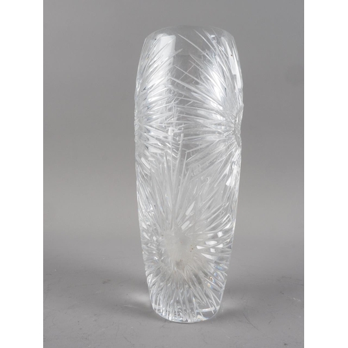 38 - A 1950s Webbs? star cut glass vase, 8