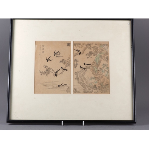 115 - Two 19th century Japnaese wood block prints, Hanabusa Itcho:  