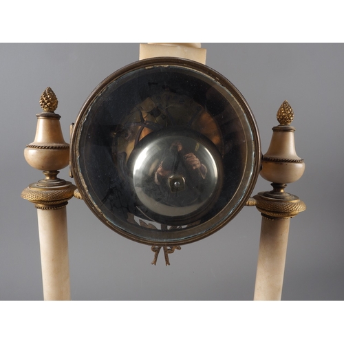 119 - A Directoire gilt bronze and blue jasperware mounted marble mantel clock with striking movement, 18&... 