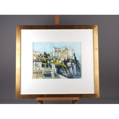 422 - David Firmstore: watercolours, Italian landscape, possibly Grotte di Castro? 10 1/2