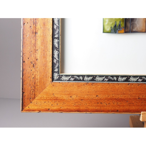 425 - A mixed media landscape, city scene, 8 3/4