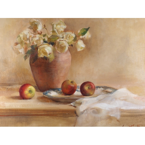476 - Harriet Salt: oil on canvas, still life entitled 