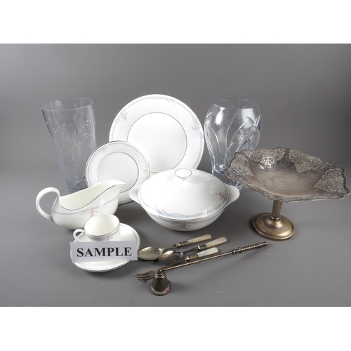 74 - A Royal Doulton cut glass vase, 9 3/4