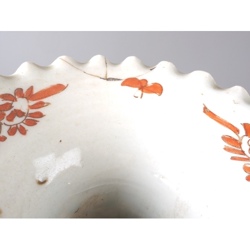 93 - A pair of Japanese flared rim ovoid vases with floral decoration, 15 1/4&rdquo; high (damages)