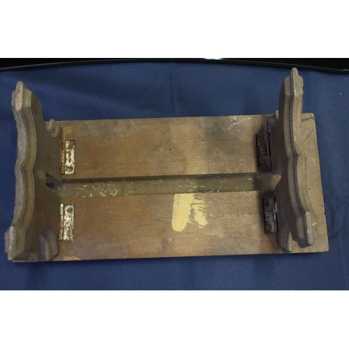 147 - Two Gothic style bible stands, a number of lacquered boxes etc, and an embroidered velvet table runn... 