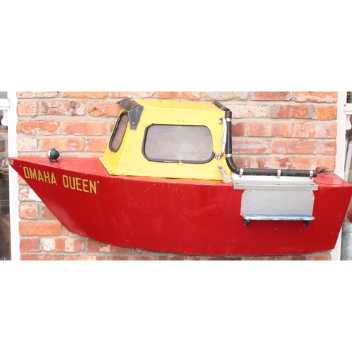 14 - Wall Mounted Vintage Half Boat Display