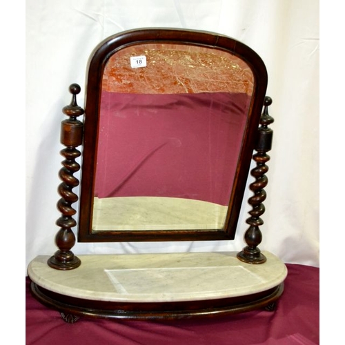 18 - Antique Marble Base Dressing Table Mirror