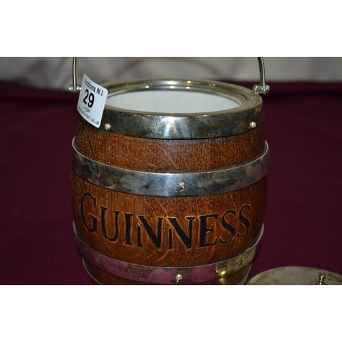 29 - Oak Guinness Ice Bucket/Biscuit Barrel