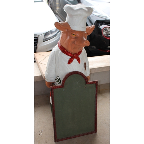 41 - Large Pig Chef Advertiser with Chalk Board