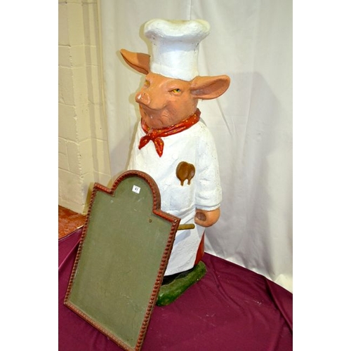 41 - Large Pig Chef Advertiser with Chalk Board