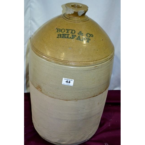 44 - Large Boyd & Co Belfast Earthenware Flagon