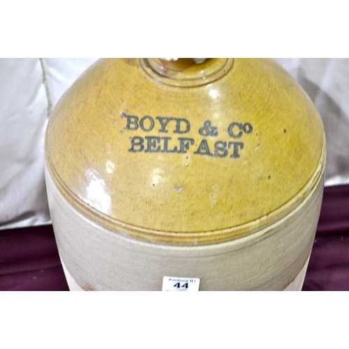 44 - Large Boyd & Co Belfast Earthenware Flagon