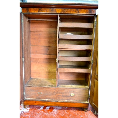 63 - Victorian Gents Wardrobe with 5 Sliding Drawers