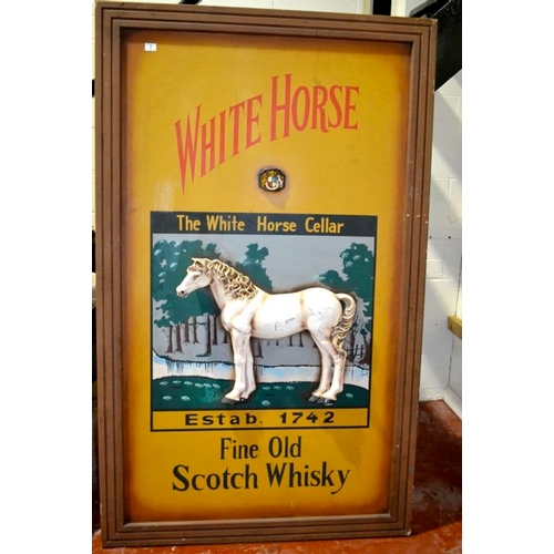 7 - Large Vintage White Horse Advertising Sign