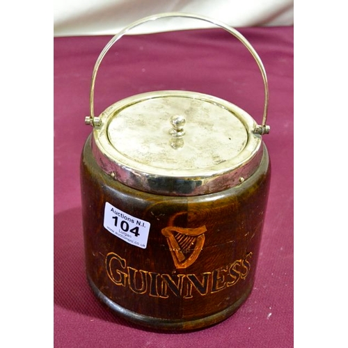 104 - Oak Guinness Ice Bucket/Biscuit Barrel