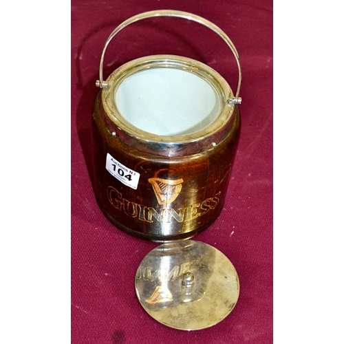 104 - Oak Guinness Ice Bucket/Biscuit Barrel