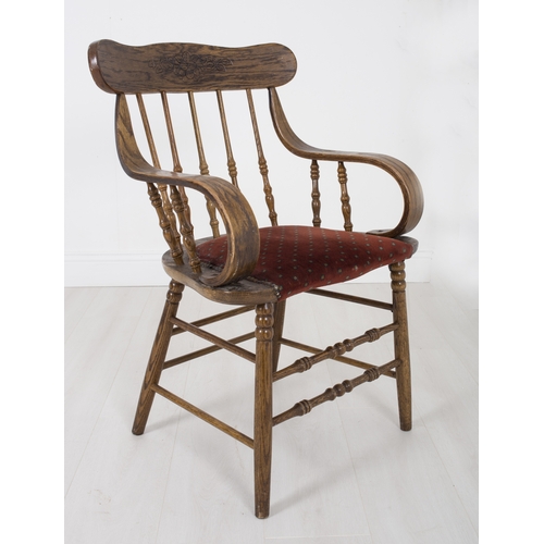 110 - Rolled Arm Spindle Back Armchair