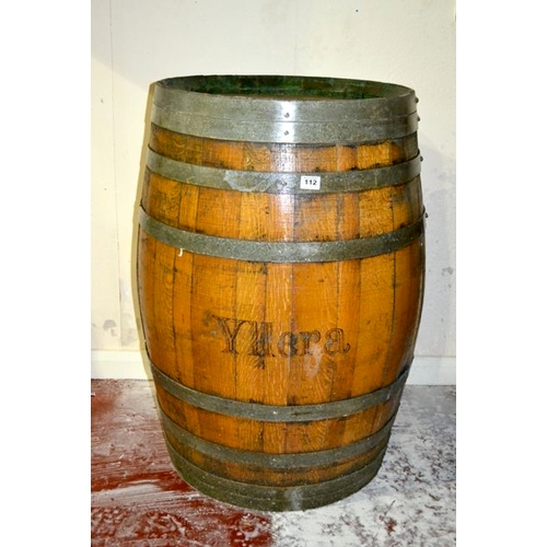 112 - Finished Oak Whiskey Barrel