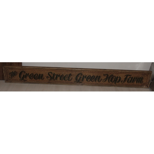 115 - Wooden 'The Green Street Green Hop Farm' Sign