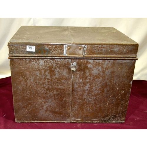 121 - Antique Steel Chest