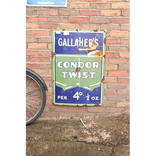 127 - Vintage Metal Gallaher's Condor Twist Sign