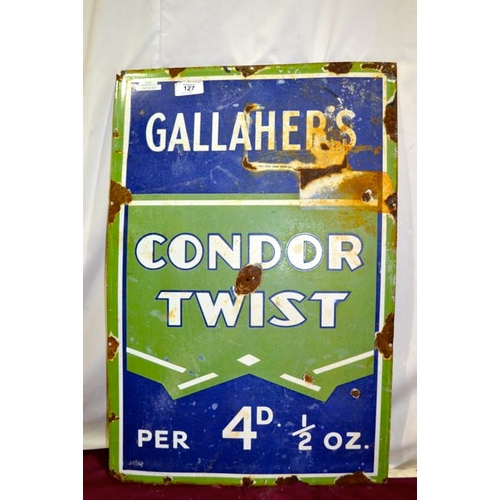 127 - Vintage Metal Gallaher's Condor Twist Sign