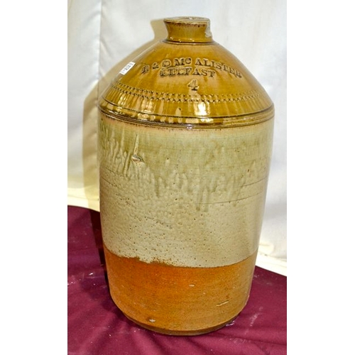 133 - Large R & D Mc Alister Belfast Earthenware Flagon