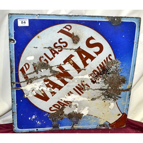 84 - Vintage Enamel Vantas Sign