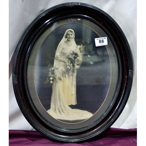 86 - Vintage Framed Bride Scene