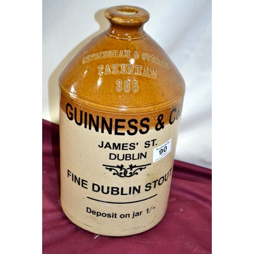 90 - Earthenware Dublin Flagon