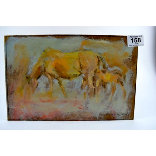 158 - Con Campbell Oil - Mare & Foal