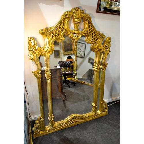 164 - Large Gilt Overmantle Mirror