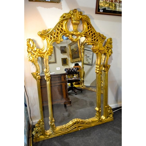 164 - Large Gilt Overmantle Mirror