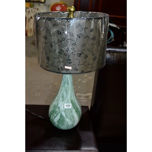 456 - A Pair of Green Tones Ceramic Lamps - New