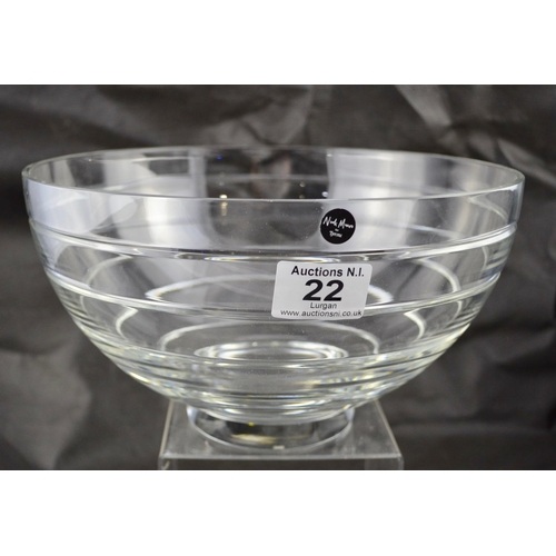 22 - Tyrone Crystal Eclipse Clear Rings Bowl