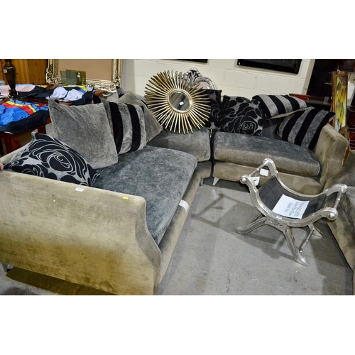 543 - Grey Contemporary Suite - Corner + 2 Seater