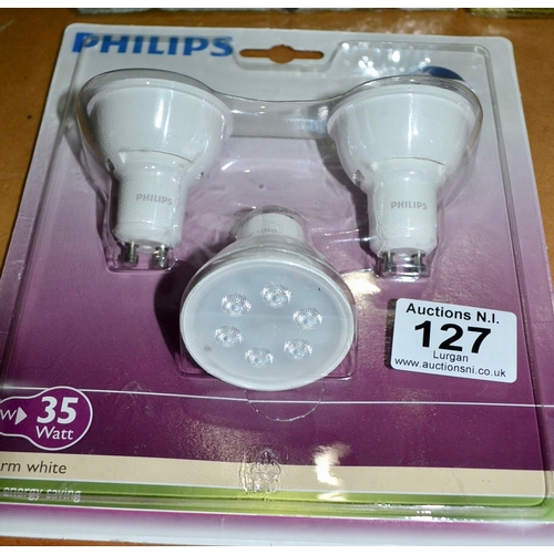 127 - Philips LED Triple 35w Bulb Pack