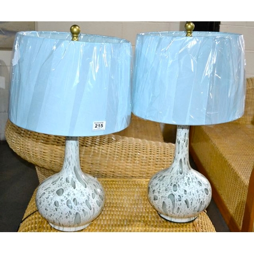 215 - Ceramic Bubble Style Lamp x 2