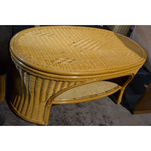 219 - Contemporary Rattan Suite - Split Corner with 2 Seater + Coffee Table